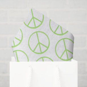 Papier Mousseline Signe de paix du monde vert symbole d'amour groovy