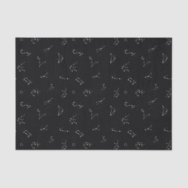 Papier Mousseline Signes De L'Astrologie Zodiaque Noir Et Blanc (Recto)