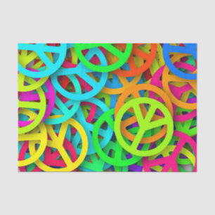 Papier Mousseline Signes de paix super Motif arc-en-ciel