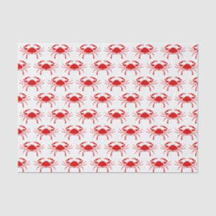 Papier Mousseline Silhouette de crabe #2 Dessin Papier Tissu Rouge