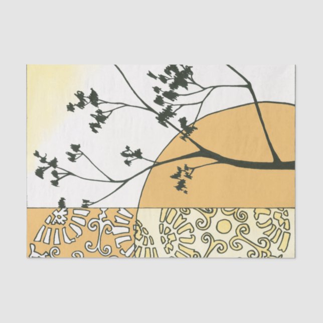 Papier Mousseline Silhouette de l'arbre écarse par Megan Meagher (Recto)