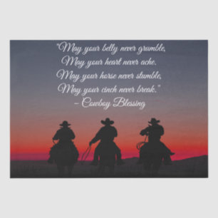 Papier Mousseline Silhouette du Cheval de Bienheureux Cowboy