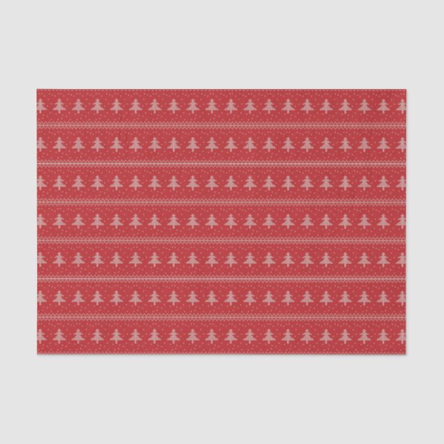 Papier Mousseline Silhouette Vacances Arbres Rouge Motif (Recto)