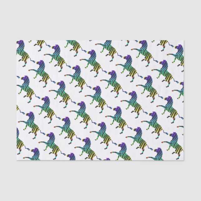 Papier Mousseline Silhouette Zebra noir et arc-en-ciel (Recto)