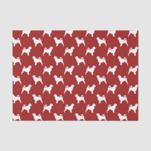 Papier Mousseline Silhouettes de chien d'eau portugais motif rouge