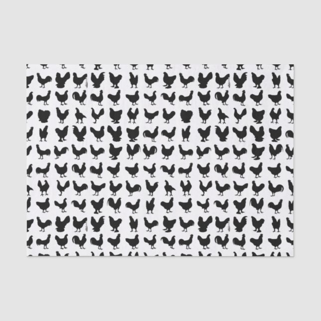 Papier Mousseline Silhouettes de poulet (Recto)