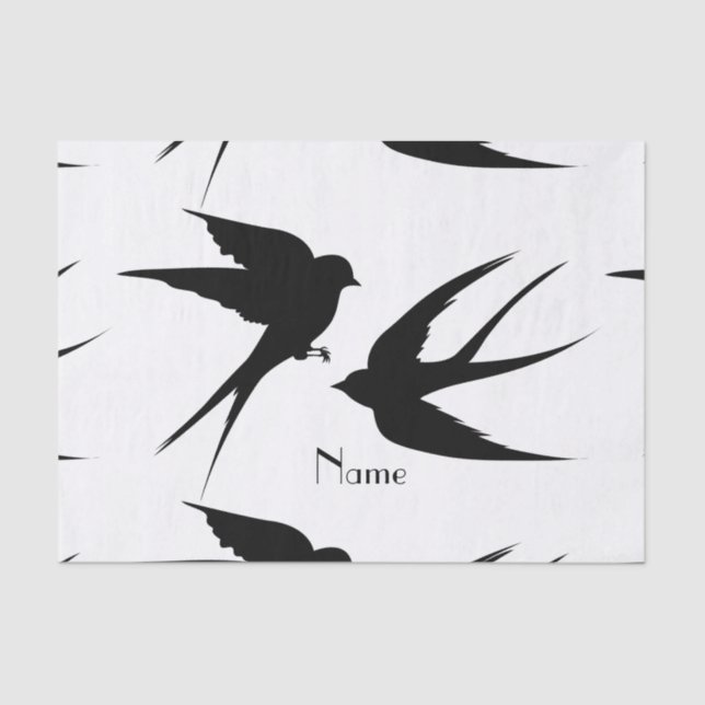 Papier Mousseline Silhouettes d'oiseaux hirondelles Thunder_Cove (Recto)