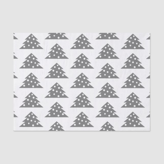 Papier Mousseline Simple blanc gris sapin de Noël Patten Holiday (Recto)