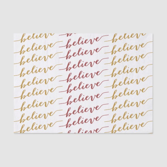 PAPIER MOUSSELINE SIMPLE CROYEZ L'OR ROUGE DE SALUTATION DES (Recto)