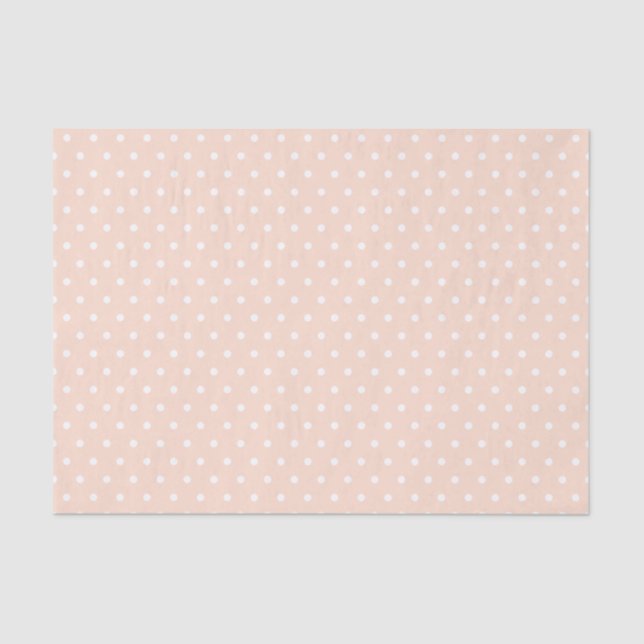 Papier Mousseline Simple élégant Rose Dusty rose avec Pois (Recto)