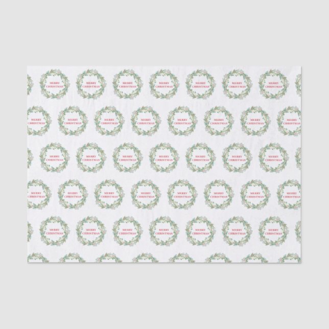 Papier Mousseline Simple élégante couronne moderne Noël (Recto)