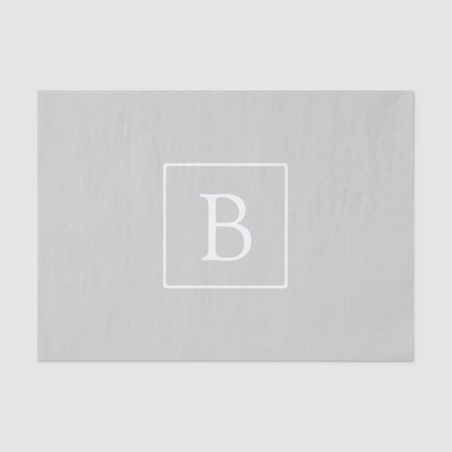 Papier Mousseline Simple Light Grey monogram (Recto)