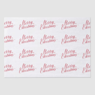 Papier Mousseline Simple moderne Rouge Script élégant Noël