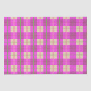 Papier Mousseline Simple Noël Plaid Pink Purple À damiers
