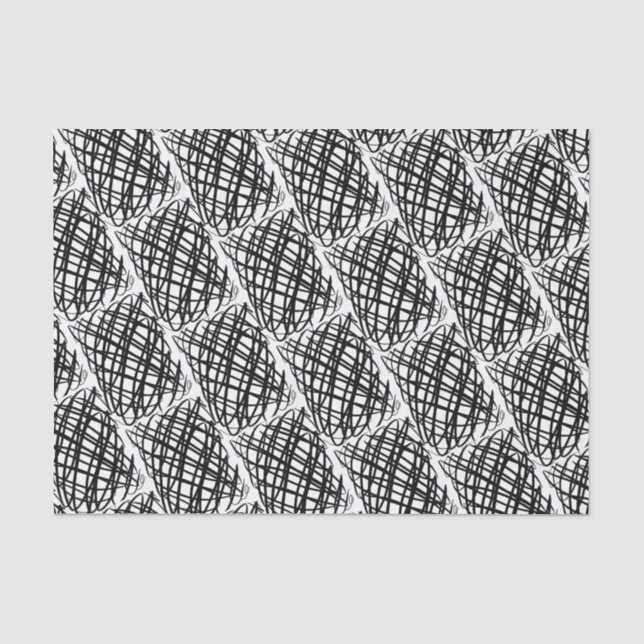 Papier Mousseline Simple Scribble | Noir | Half Drop | (Recto)