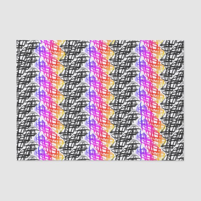 Papier Mousseline Simple Scribble | Os à hareng | Tourner | (Recto)