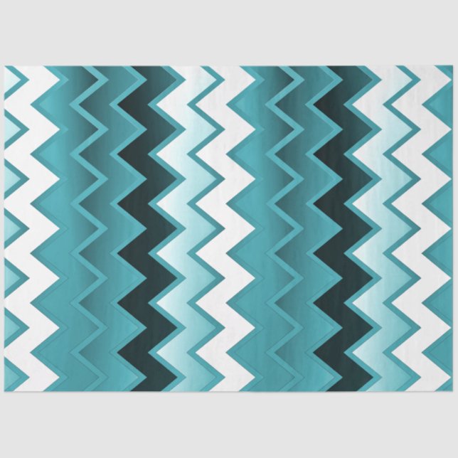 Papier Mousseline Simplement ZigZag - Turquoise (Recto)