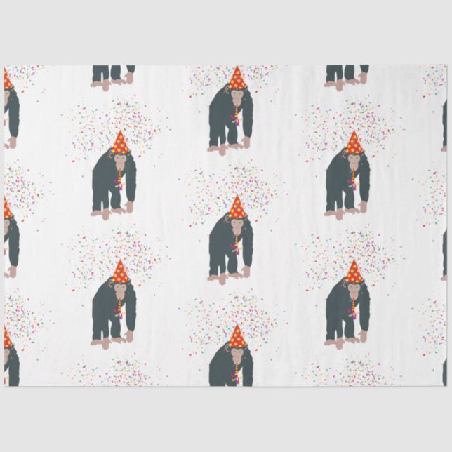 Papier Mousseline Singe Chimpanzé Fête Animaux Fête Fête (Recto)