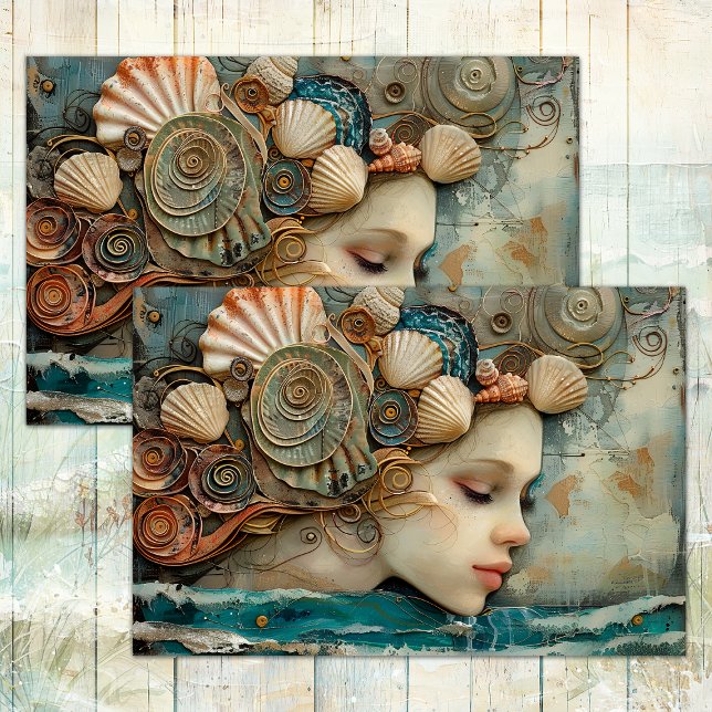 PAPIER MOUSSELINE SIREN OF THE SEA DECOUPAGE TISSUE PAPIER (SIREN OF THE SEA DECOUPAGE TISSUE PAPER)