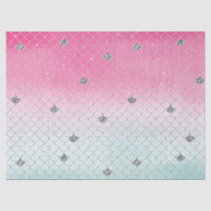 Papier Mousseline Sirène de Parties scintillant argent à la menthe r
