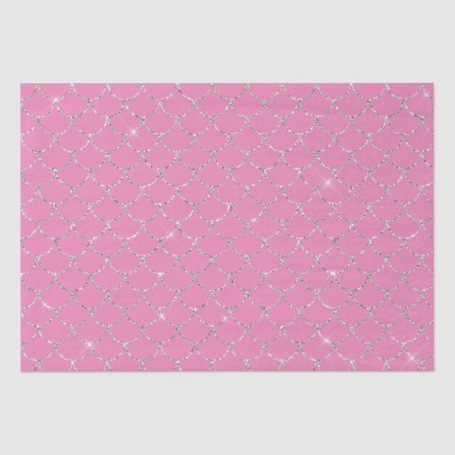 Papier Mousseline Sirène rose argenté (Recto)
