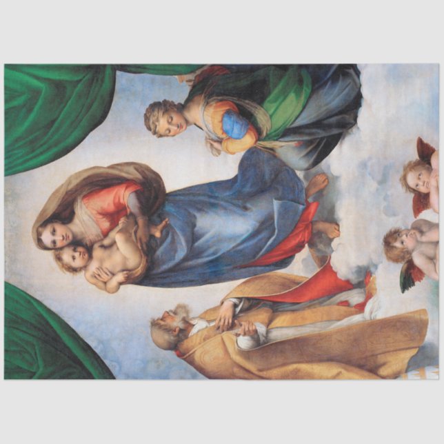 Papier Mousseline Sistine Madonna, Raphael (Recto)