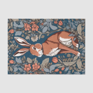 Papier Mousseline Sitting Hare William Morris Inspiré Floral