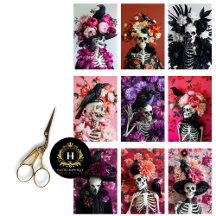 Skeleton gothique Skull Junk Journal Découpage