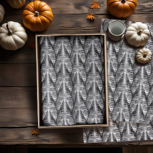 Papier Mousseline Skeleton Rib Cage Pattern Spooky Tissu Papier