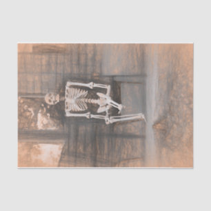 Papier Mousseline Skeleton Vintage Antique Sepia Sketch Art