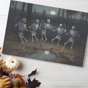 Papier Mousseline Skeletons de danse de découpage d'Halloween