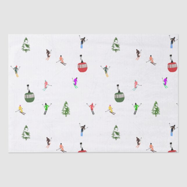 Papier Mousseline Ski alpin d'hiver Ski Ski Ski Motif (Recto)