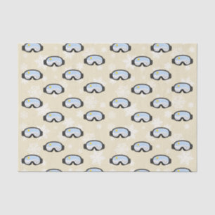 Papier Mousseline Ski Goggs Mountain View Flocs de neige off White