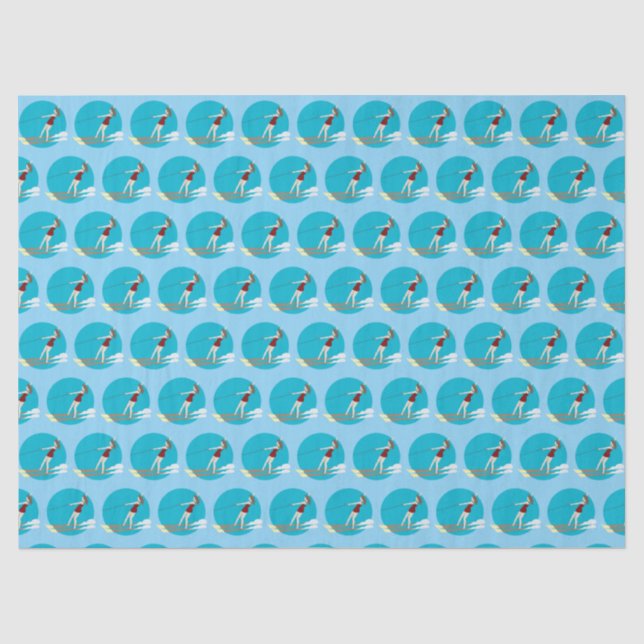 Papier Mousseline Ski nautique de style vintage (Recto)