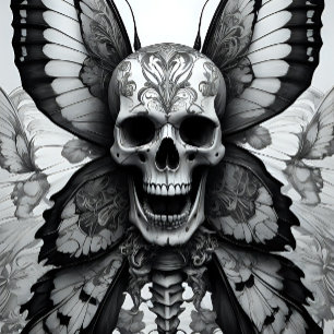 Papier Mousseline Skull and Butterflies Decoupage Paper 