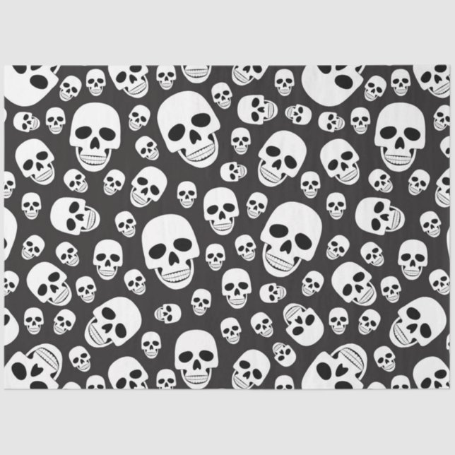 Papier Mousseline Skulls, Skeletons et Eyeballs Series Design 18 (Recto)