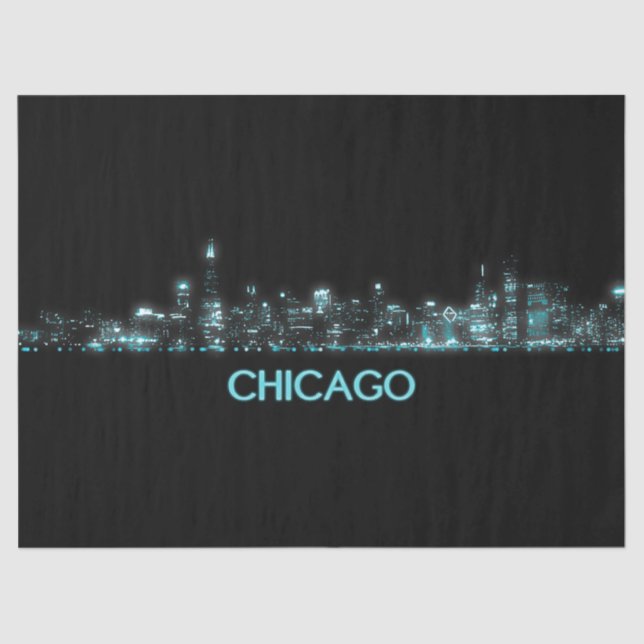 Papier Mousseline Skyline de Chicago (Recto)