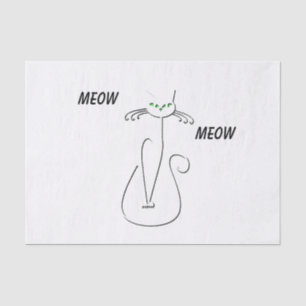 Papier Mousseline Slinky Black Cat Meow Meow Texte Personnalisé Yeux