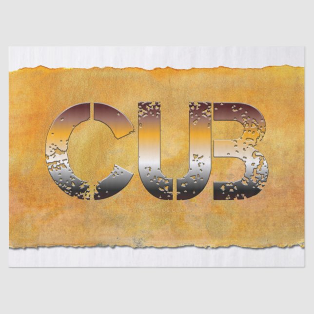 Papier Mousseline SlipperyJoe's petit ours mot orange-brun pro (Recto)