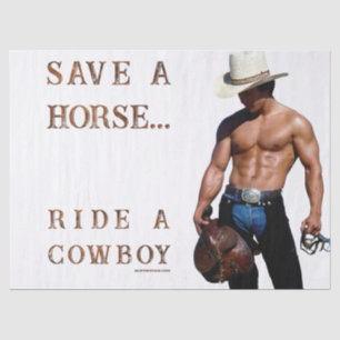 Papier Mousseline SlipperyJoe's Save a horse Ride A Cowboy casquette