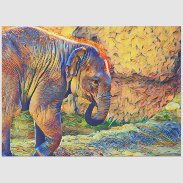 Papier Mousseline smartmix animal - éléphant bébé (Recto)