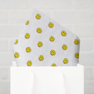 Papier Mousseline Smile Face Polka Dot Emojis Joyeux Jaune Fun