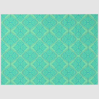 Papier Mousseline Smooth Arabesque - Motif géométrique Seafoam