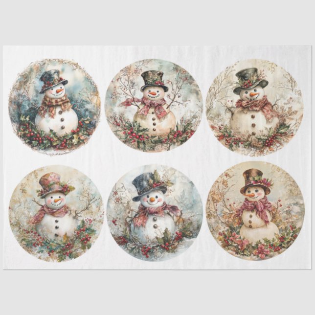 Papier Mousseline Snowball Dessous de verre ronds (Recto)