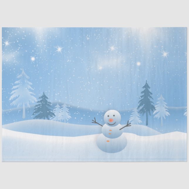 Papier Mousseline Snowman de Noël (Recto)