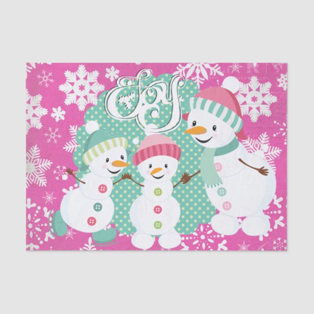 Papier Mousseline Snowman Joy Tissue Paper (Recto)