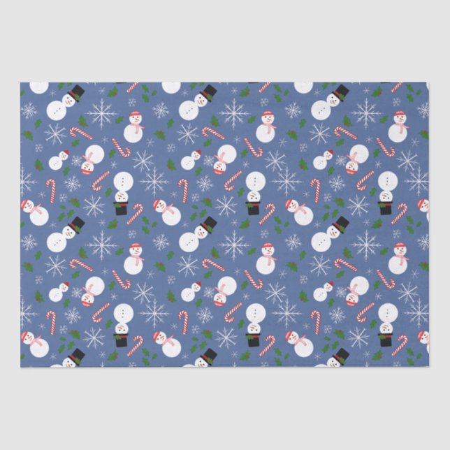 Papier Mousseline Snowman Snowflo hiver vacances Tissu papier (Recto)