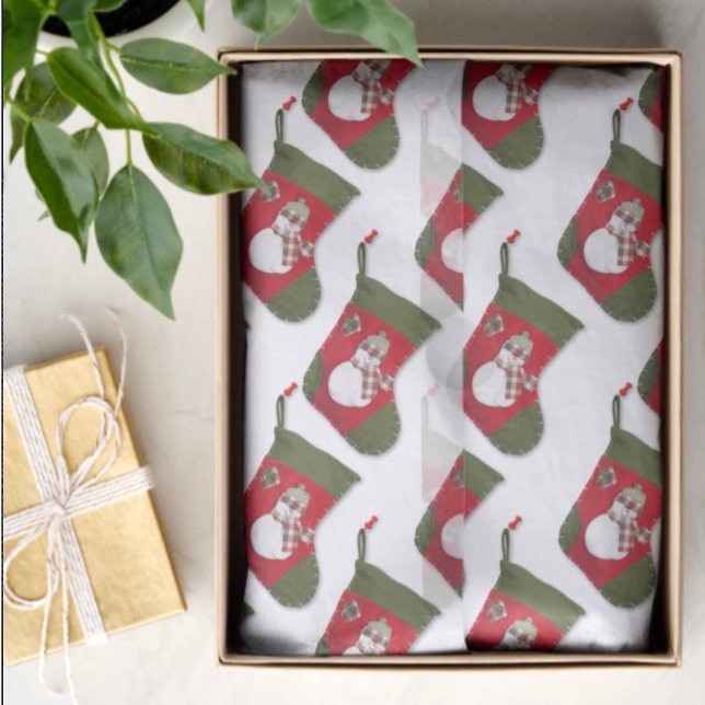 Papier Mousseline Snowman sur le stock de Noël (Christmas stocking tissue paper in box)