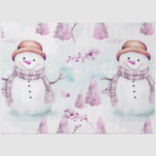 Papier Mousseline Snowmen Arbres de Noël Holly Berries Noël