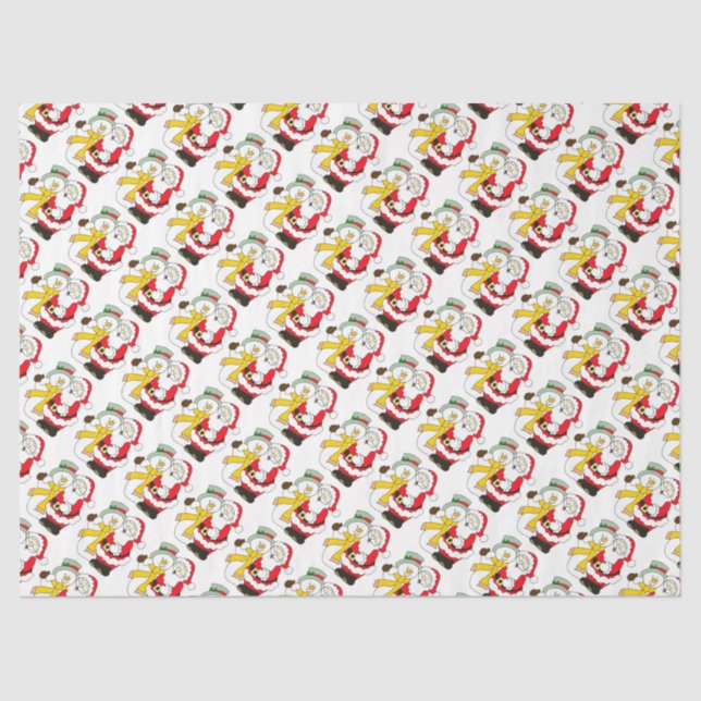 Papier Mousseline Snowmen et Père Noël (Recto)